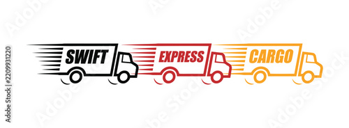 Truck icon vector, delivery logistics express cargo shipping