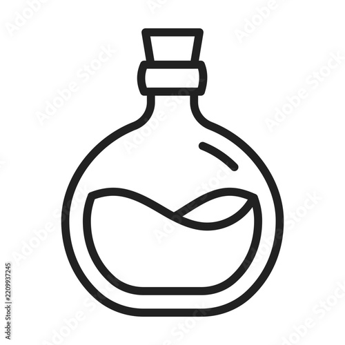 Halloween Magic Potion Bottle Outline Icon