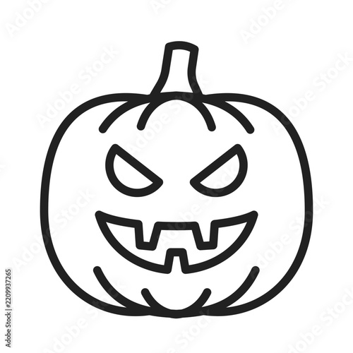 Halloween Jack O Lantern Pumpkin Outline Icon