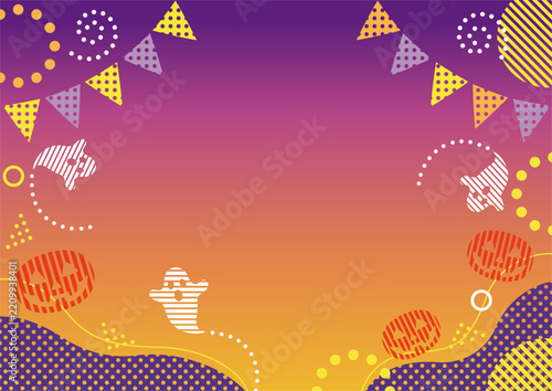 Happy Halloween Colorful Vector Background Illustration With Text Space. 
