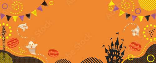 Happy Halloween Colorful Vector Background Illustration With Text Space. 