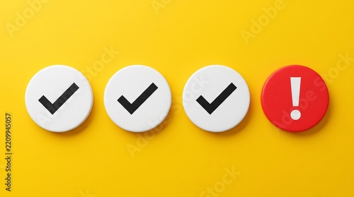Checklist progress icons completion warning alert error