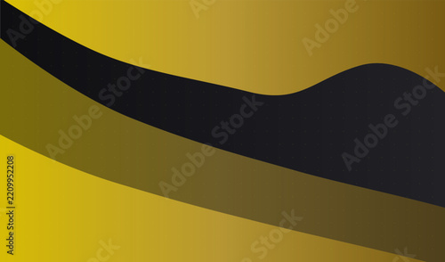Abstract gold and black wavy background with smooth gradient copy space