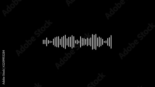 audio frequency waveform animation on transparent background, Audio waveform visualizer animation, Animation video white abstract audio sound visualizer wave spectrum,