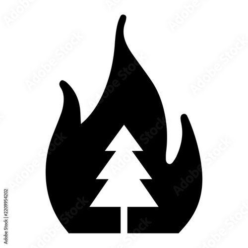 Forest Fire Silhouette Icon
