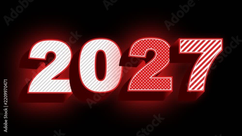 Animated 2027 New Year Text Graphic