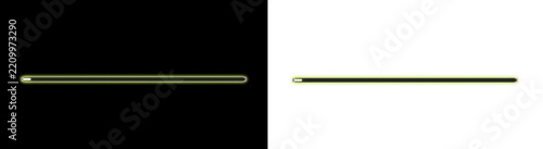 A single thin horizontal line icon with a glowing yellow neon edge and rounded ends for modern user interface design elements and web graphics