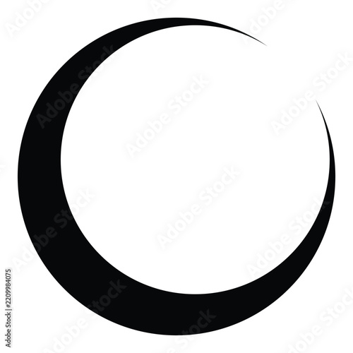 Simple eclipsed icon design. Minimalist celestial event symbol. Clean graphic element for web and app interface