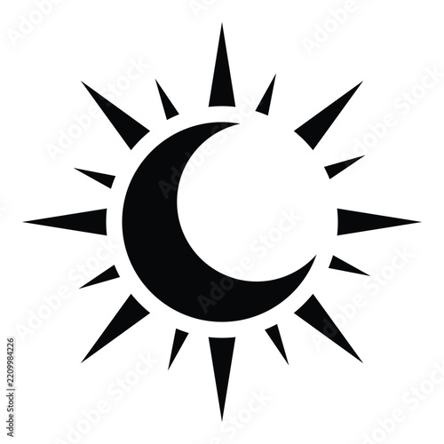 Lunar moon eclipse icon. Minimalist astronomical event symbol. Clean graphic design for celestial themes