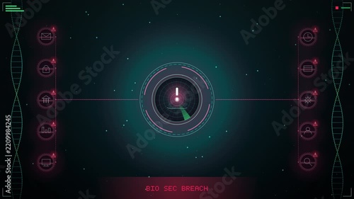 Cyber Security System Failure Interface Animation for Network Threat Monitoring and Digital Protection