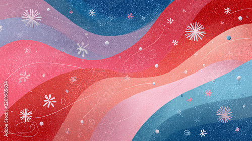 Vibrant Abstract Background with Wavy Lines and Sparkles in Bright Colors