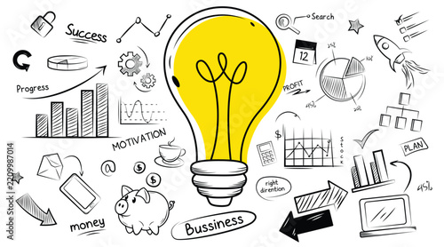 Doodle of Bussiness Idea Background