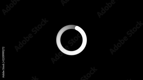 Animated loading circle icon rotating on black background, graphic resource for web or apps.