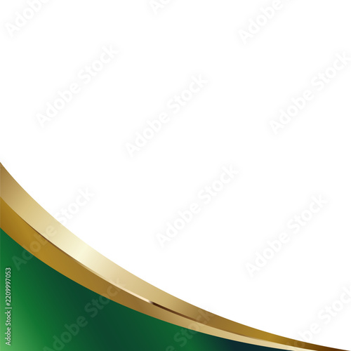 Abstract Green and Gold Gradient Corner Frame Vector Background for Luxury Design