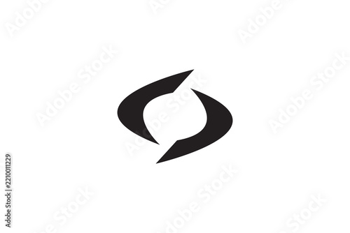 Abstract Dynamic S Letter Orbit Logo Vector Monochromatic Minimalist Geometric Brand Icon Design