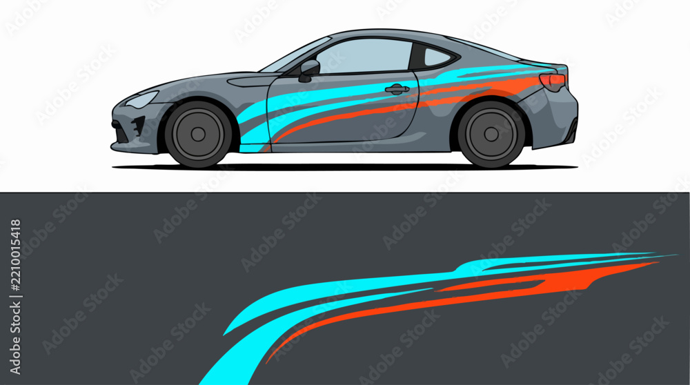 Fototapeta premium sleek sports car speed lines illustration