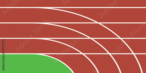 Athletic Running Track Surface with Lane Markings.