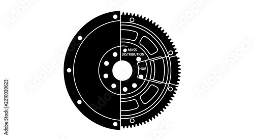 Automotive Flywheel Cutaway Diagram - Engine Part