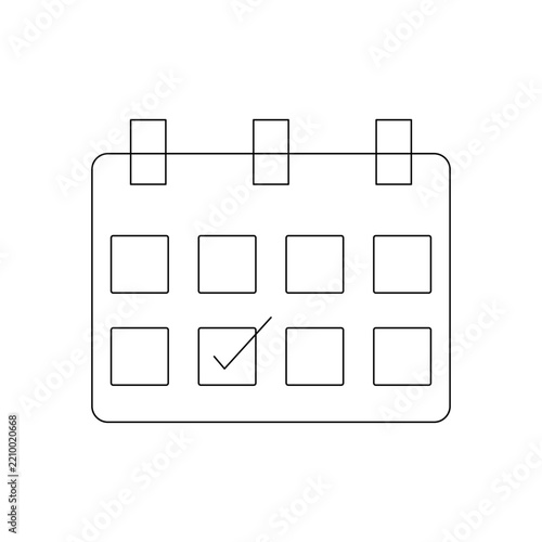 Calendar With Check Mark Date Line Icon