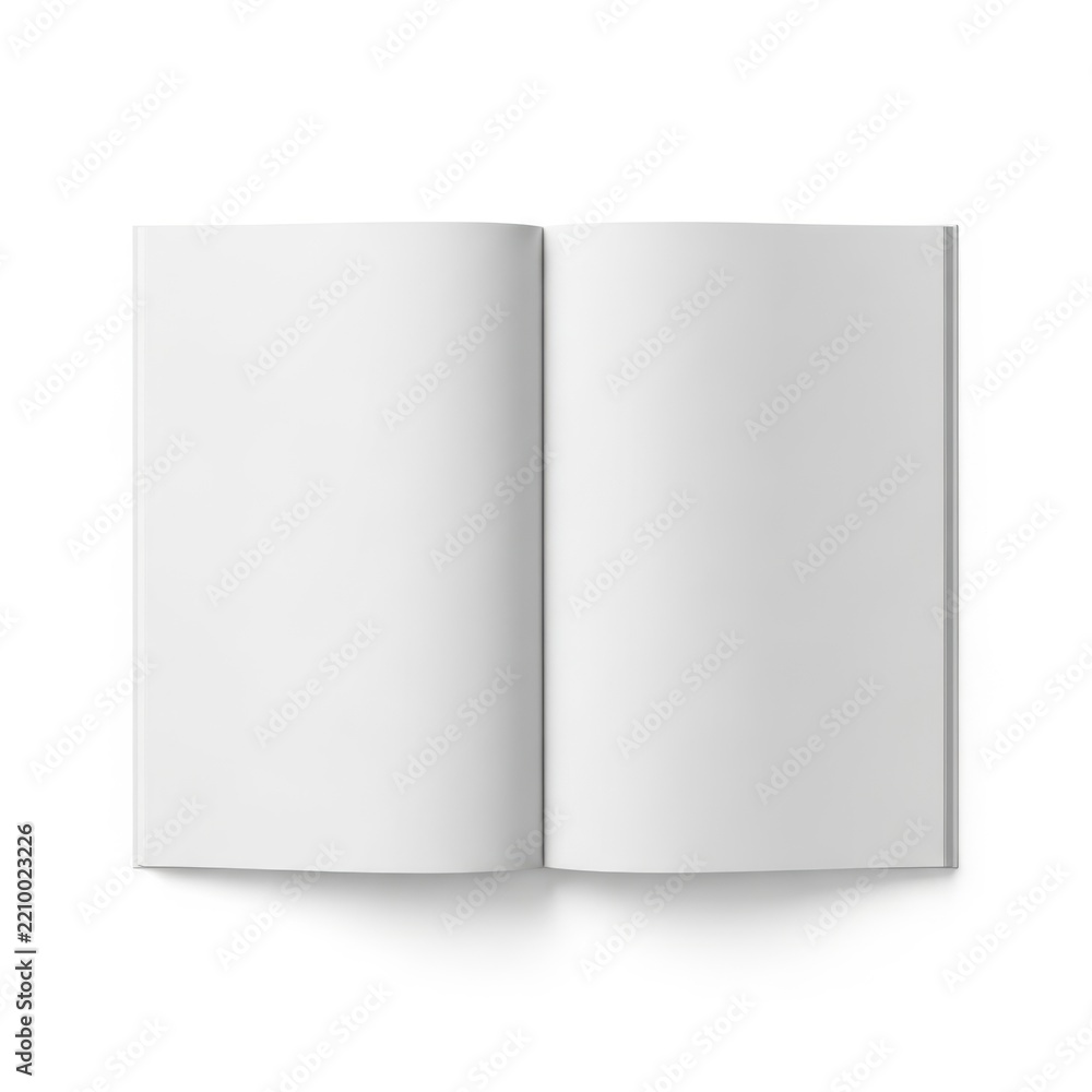 Fototapeta premium Open white book with vertical pages