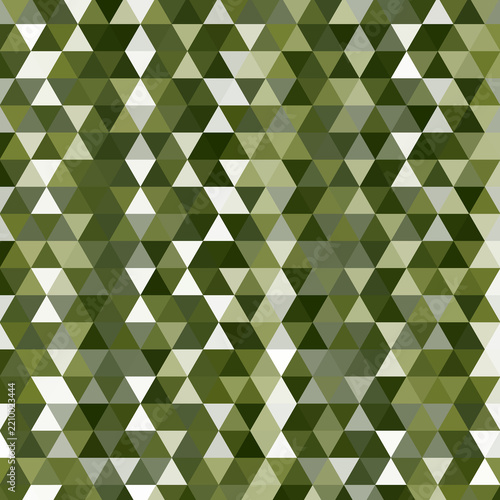 Green Geometric Triangle Seamless Pattern Abstract Army Camouflage Mosaic Texture Background