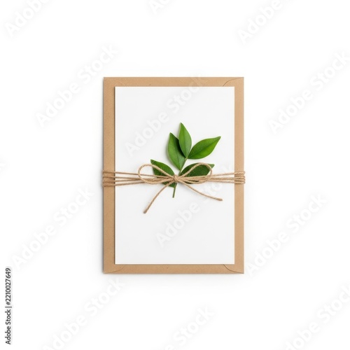 Pressed green leaf in a simple wooden frame