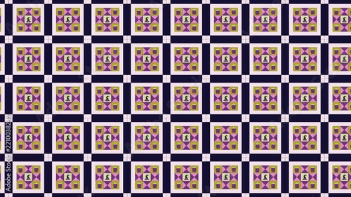 Halloween Seamless Geometric Pattern Background Video 4k with Witch Hat Cauldron Purple and Green Grid Mosaic Tiles