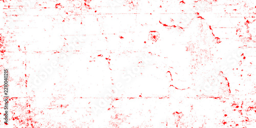 Abstract red scratches speckles and distressed marks on white background grunge texture overlay vintage noise, minimalist abstract texture featuring sparse irregular red speckles perfect for design.