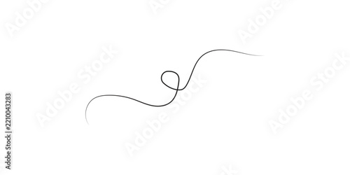 Single strand of dark hair isolated on a clean white background showcasing its natural curve and texture.
