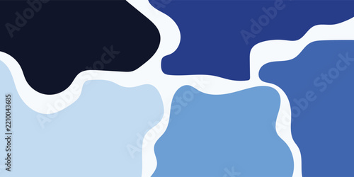 Abstract Blue and White Organic Shapes Background.
