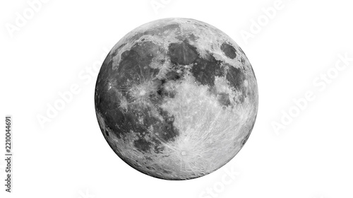 Full moon sphere with detailed craters and lunar surface texture