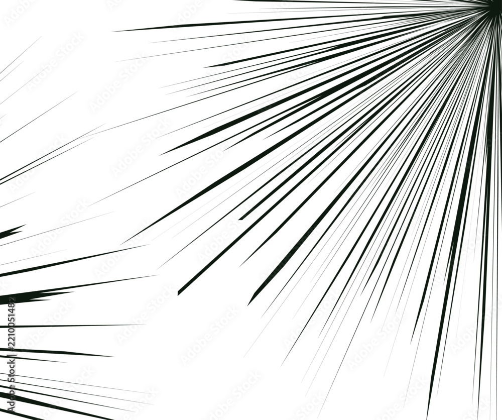 Fototapeta premium Fast speed lines on white background. Anime comic speed lines movement effect EPS