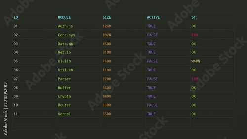 Digital Technology Ledger Monitoring Data Interface Animation