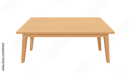 Isolated Wooden Table with Four Legs