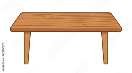 Simple Wooden Table Isolated Transparent Background