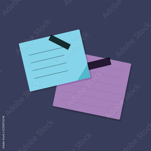 Two sticky notes attached with a paper clip
