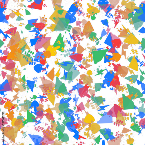 Vibrant abstract pattern with mushrooms and lightning on black background