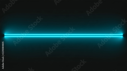 Glowing cyan neon light lines on a dark background