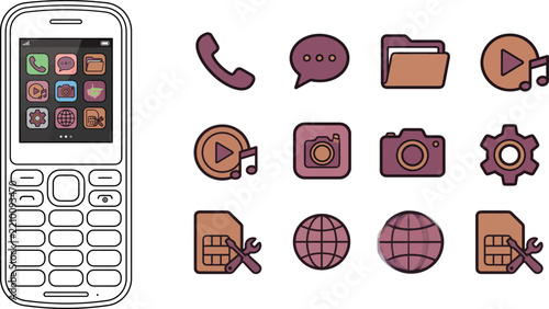 Minimalist Mobile App Icons Set