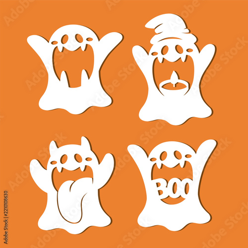 Spooky paper cut-out elements (for Halloween).Templates for cutting paper, laser cutting and plotter. 