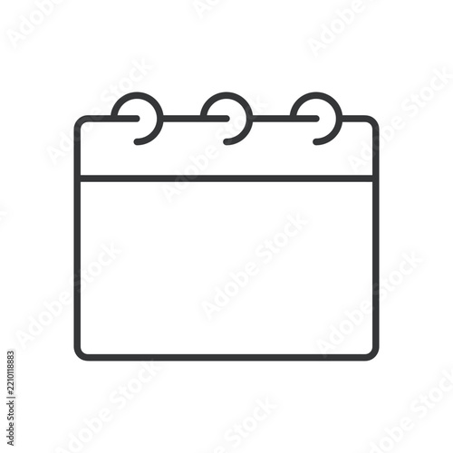 Calendar line icon. Schedule, time, daily, deadline, event, notes, alarm. Editable stroke. Vector illustration