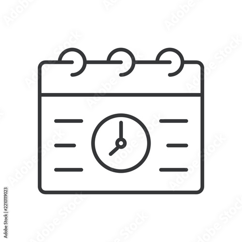 Calendar line icon. Schedule, time, daily, deadline, event, notes, alarm. Editable stroke. Vector illustration