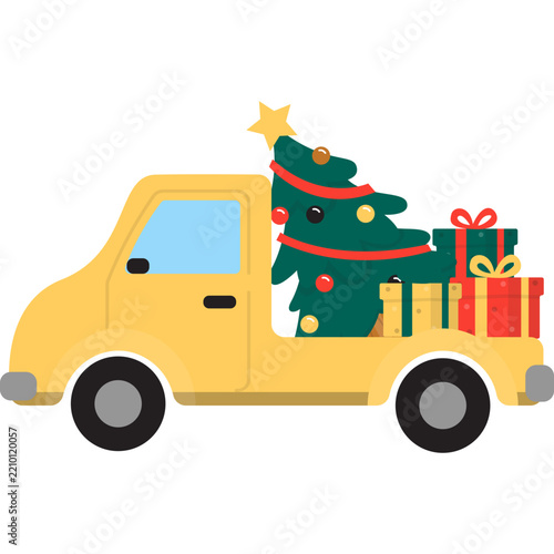 Christmas Car Illustration
