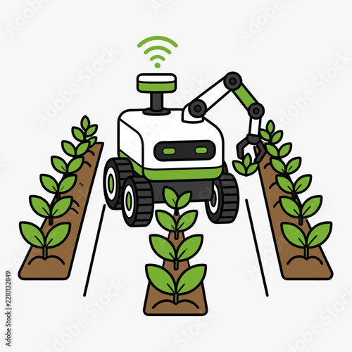 Autonomous Agricultural Robot Farming and Cultivating Crops with Robotic Arm and Wireless Connection