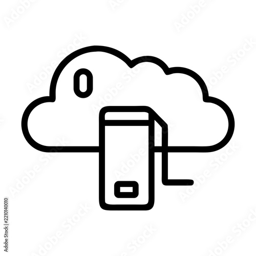 Storage Digital Data Repository Outline Vector Icon