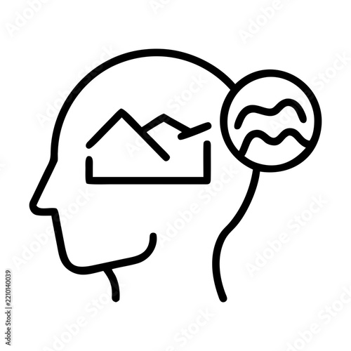 Long Term Memory AI Technology Outline Vector Icon