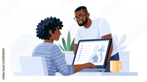 Diverse colleagues working together on a project at office