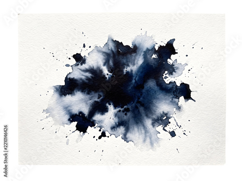 Dark Navy Ink Watercolor