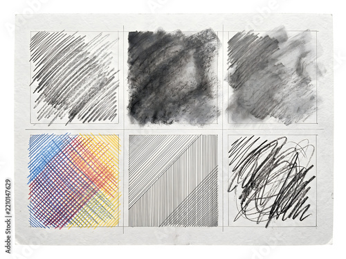 Artistic pencil texture set