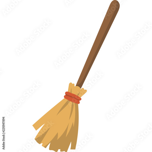 Cartoon Illustration of a Witch's Broom